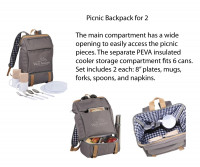 Picnic Backpack for 2 - Beach/Picnic/Camp